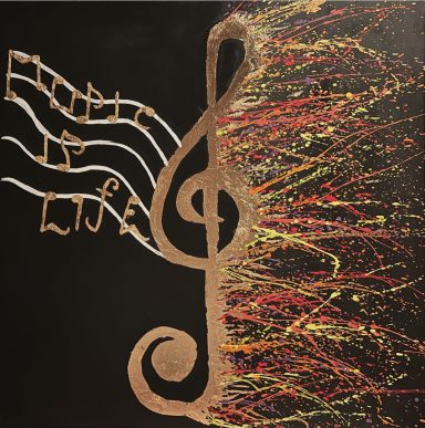 Music is Life- verfügbar Acryl/ Gold
