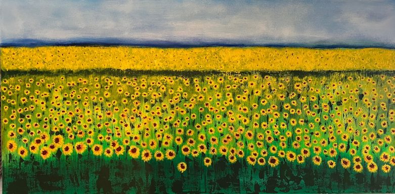 Sonnenblumenwiese- ausgestellt Galerie kunstvoll Barth Acryl