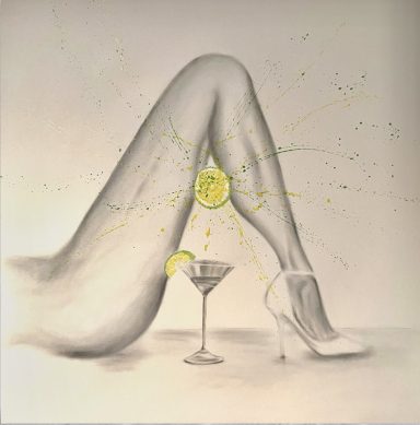 Zitronenspritzer Kohle / Acryl