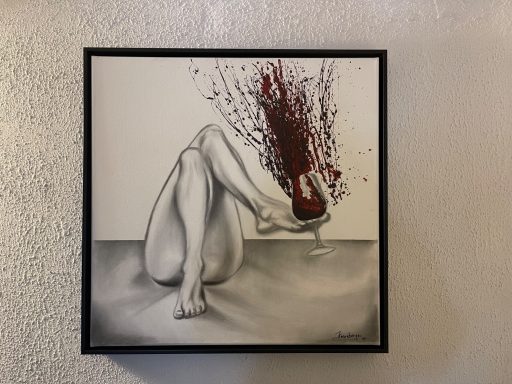 Red Wine, gerahmt- verfügbar Kohle / Acryl