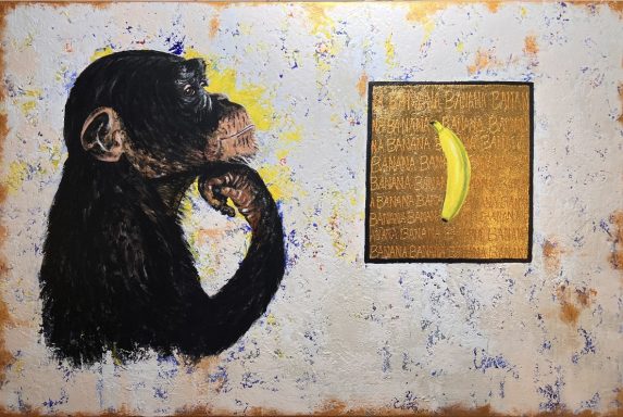 Banane- reserviert Acryl/ Gold