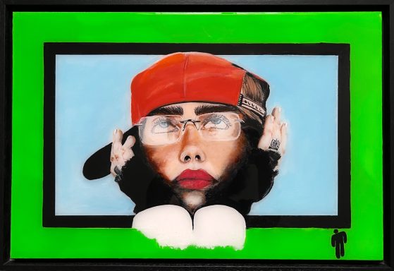 Hommage an Billie, gerahmt Acryl/ Epoxidüberzug